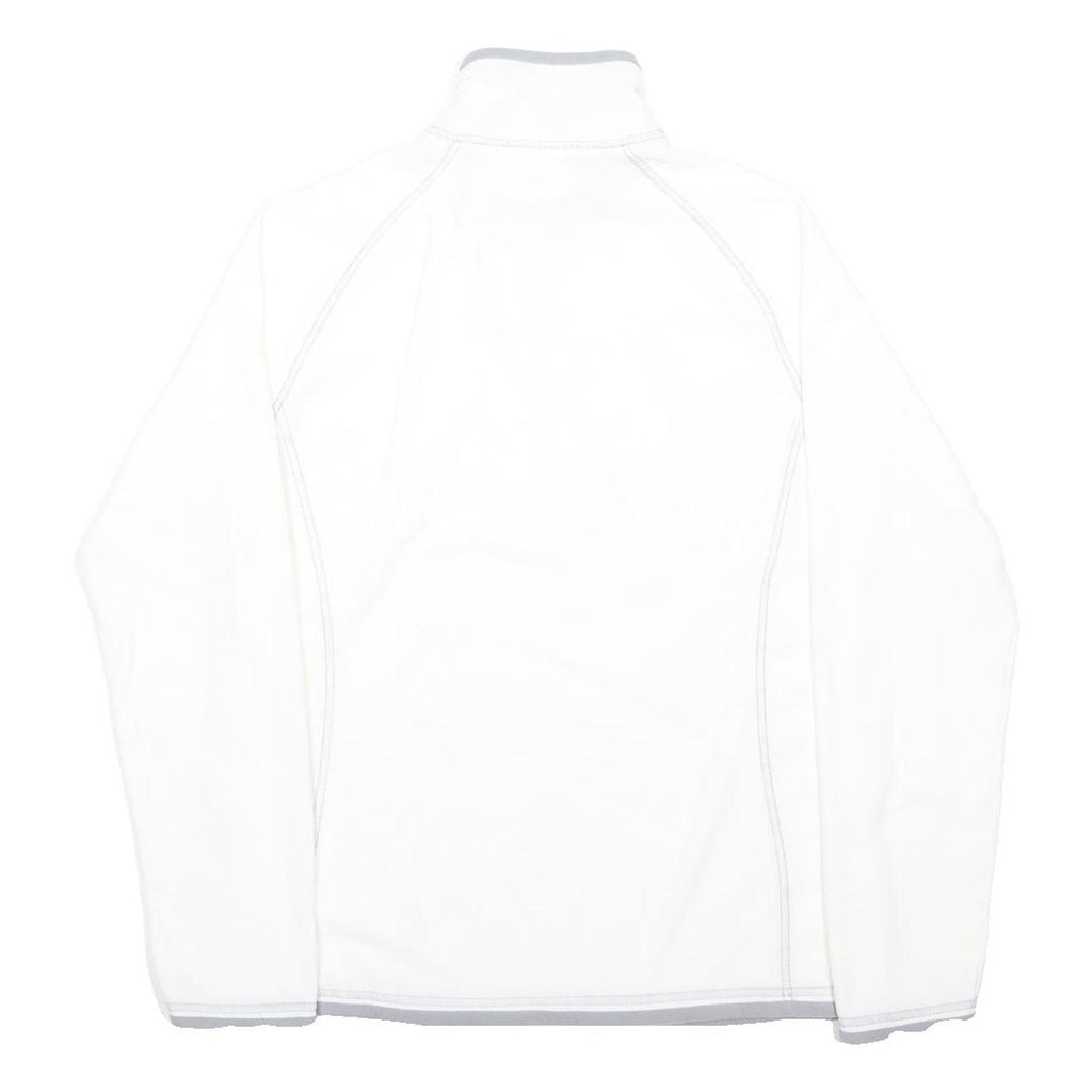 MOUNTAIN WAREHOUSE Womens White & Grey Fleece Jacket UK 10 Zip Outdoor