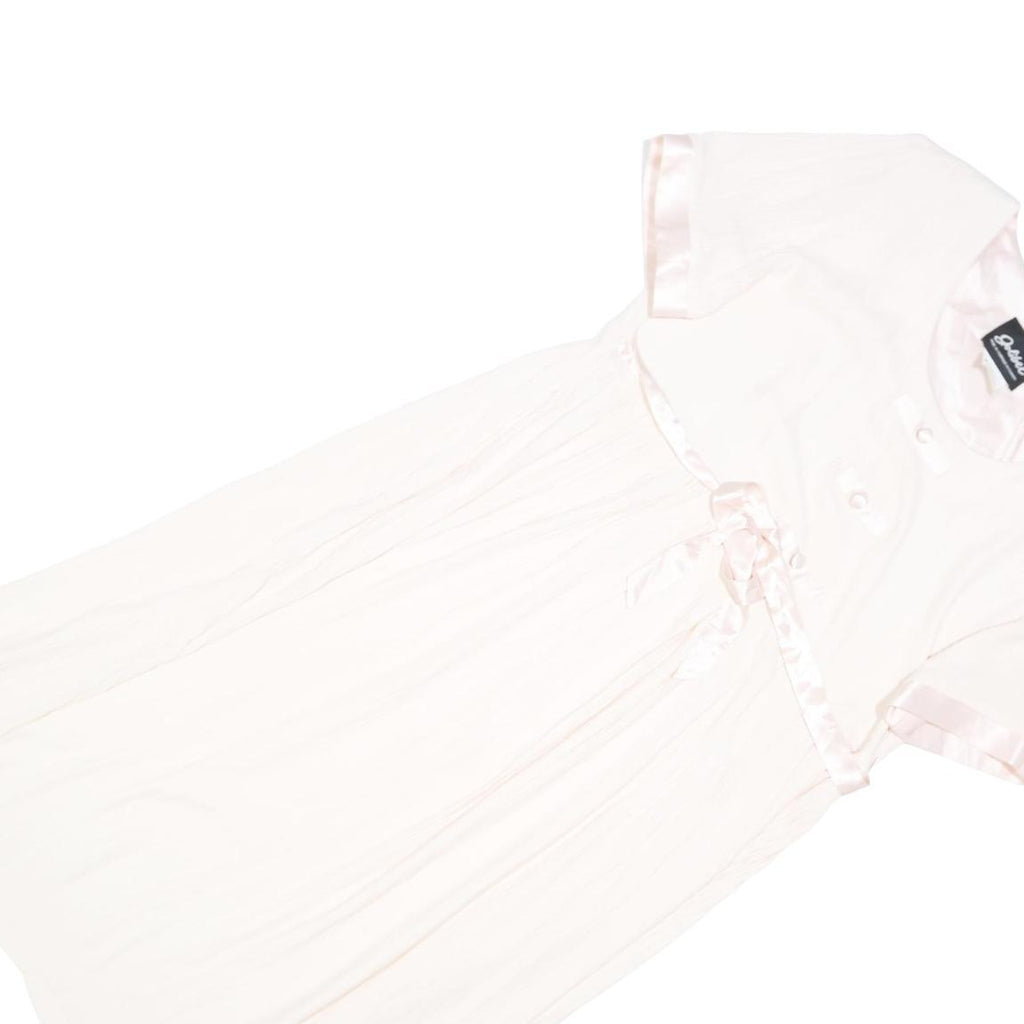 GOLIBEL Womens Cream & Pink Day Polyester Blend Midi Dress Size L Elegant Fit