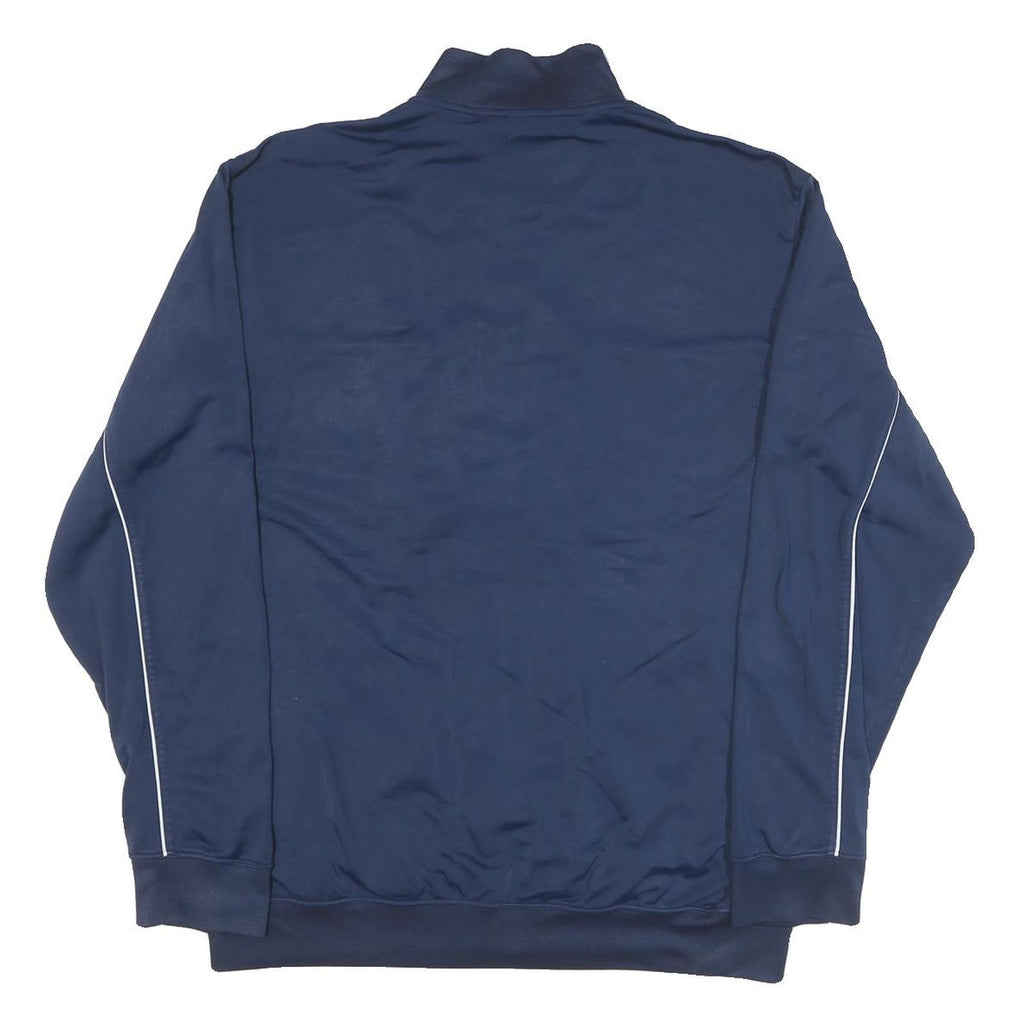 NIKE Mens Blue Polyester Blend Track Jacket L Zip Plain Sportswear Activewear