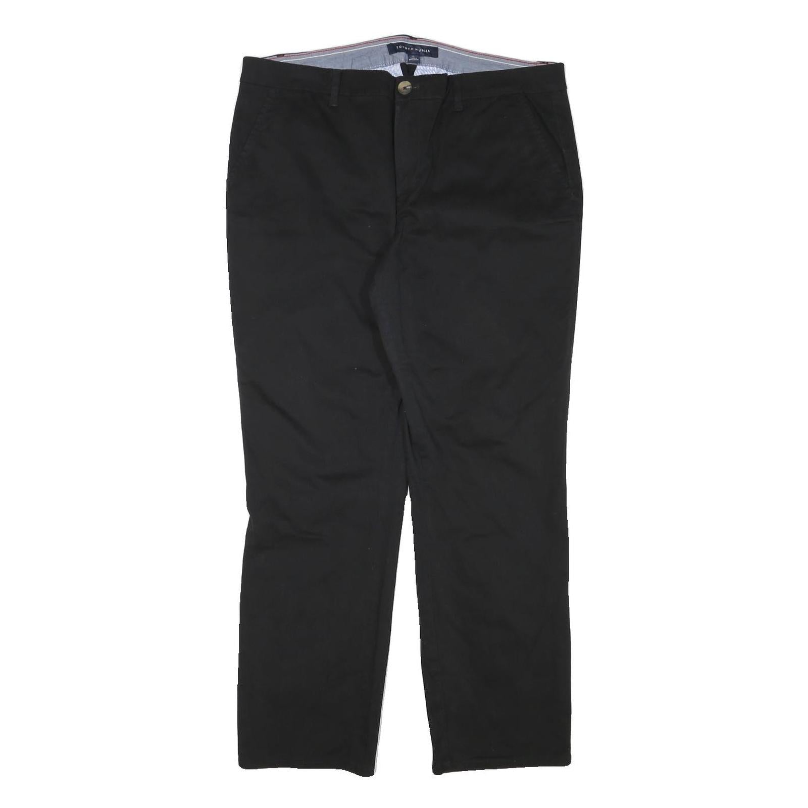 DICKIES Mens Cotton Blend Black Regular Fit Straight Trousers W35 L28 Workwear