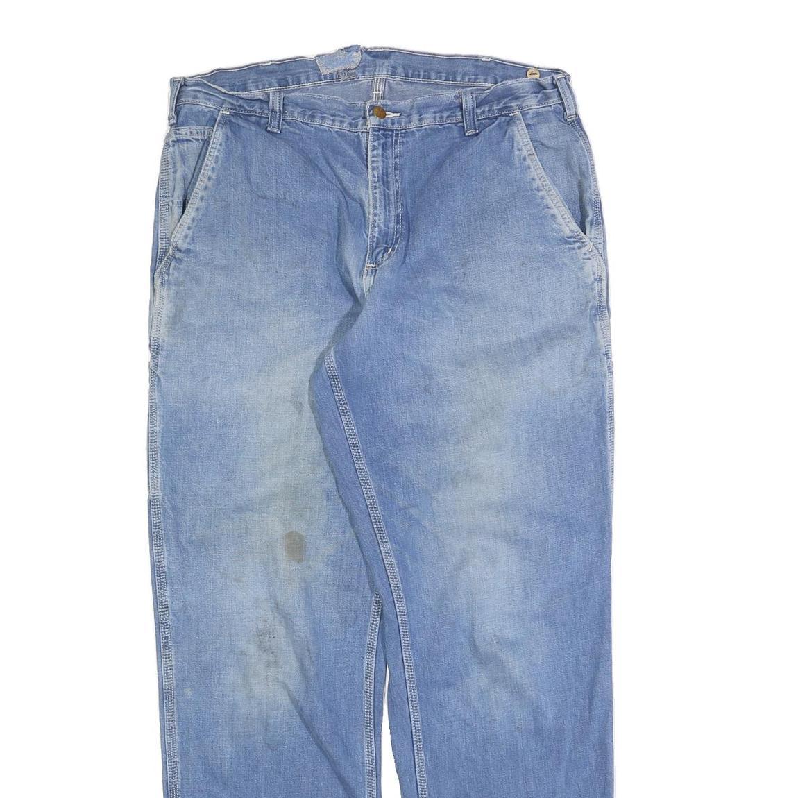 CARHARTT Mens Regular Fit Blue Denim Straight Cotton Blend Jeans W36 L34