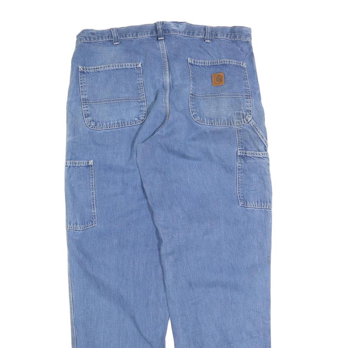 CARHARTT Mens Regular Fit Blue Denim Straight Cotton Blend Jeans W36 L34