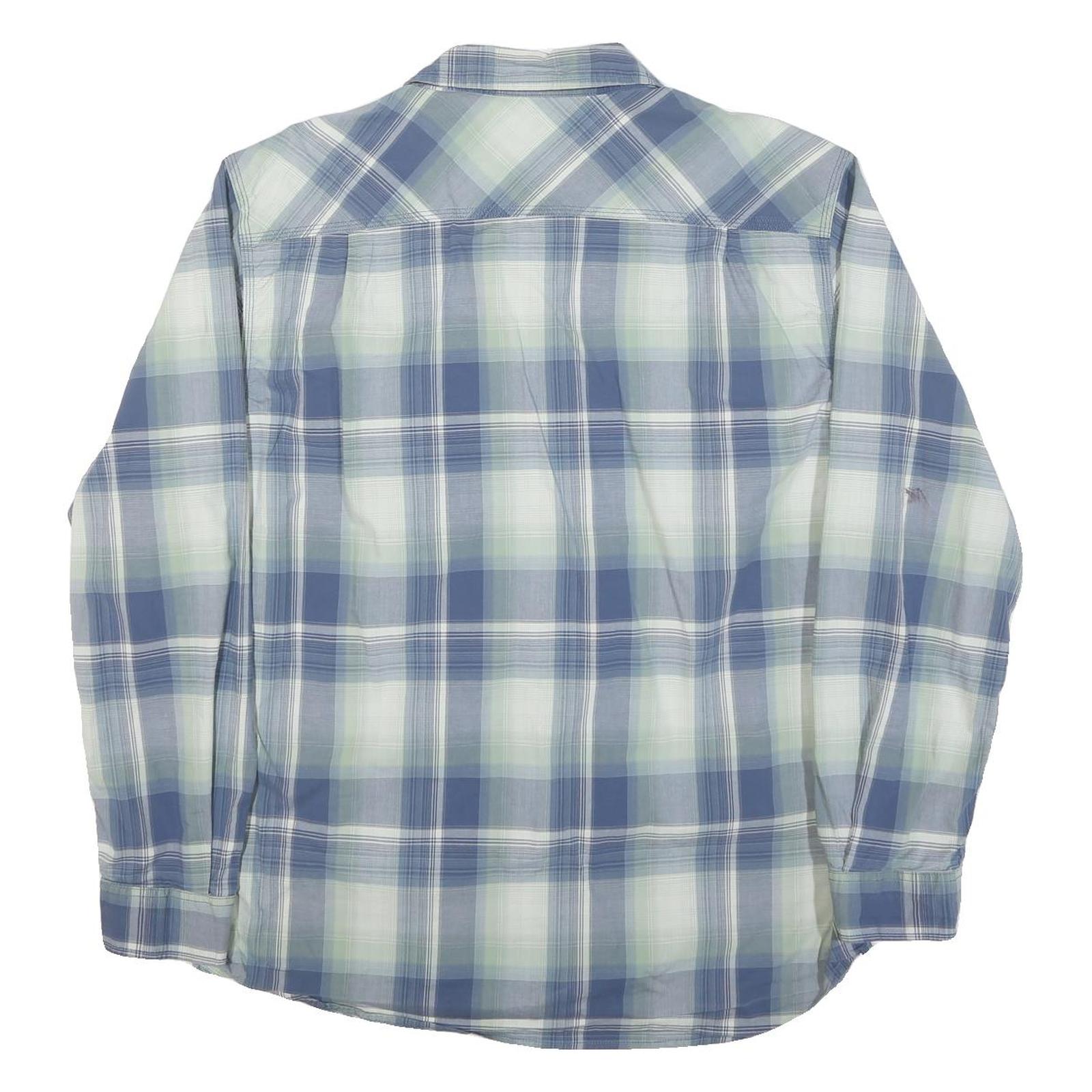 CARHARTT Mens Blue & Cream Check Shirt L Cotton Blend Casual Workwear