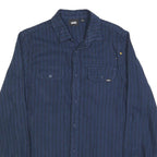 VANS Mens Blue & Black Striped Shirt S Cotton Blend Casual Button Up
