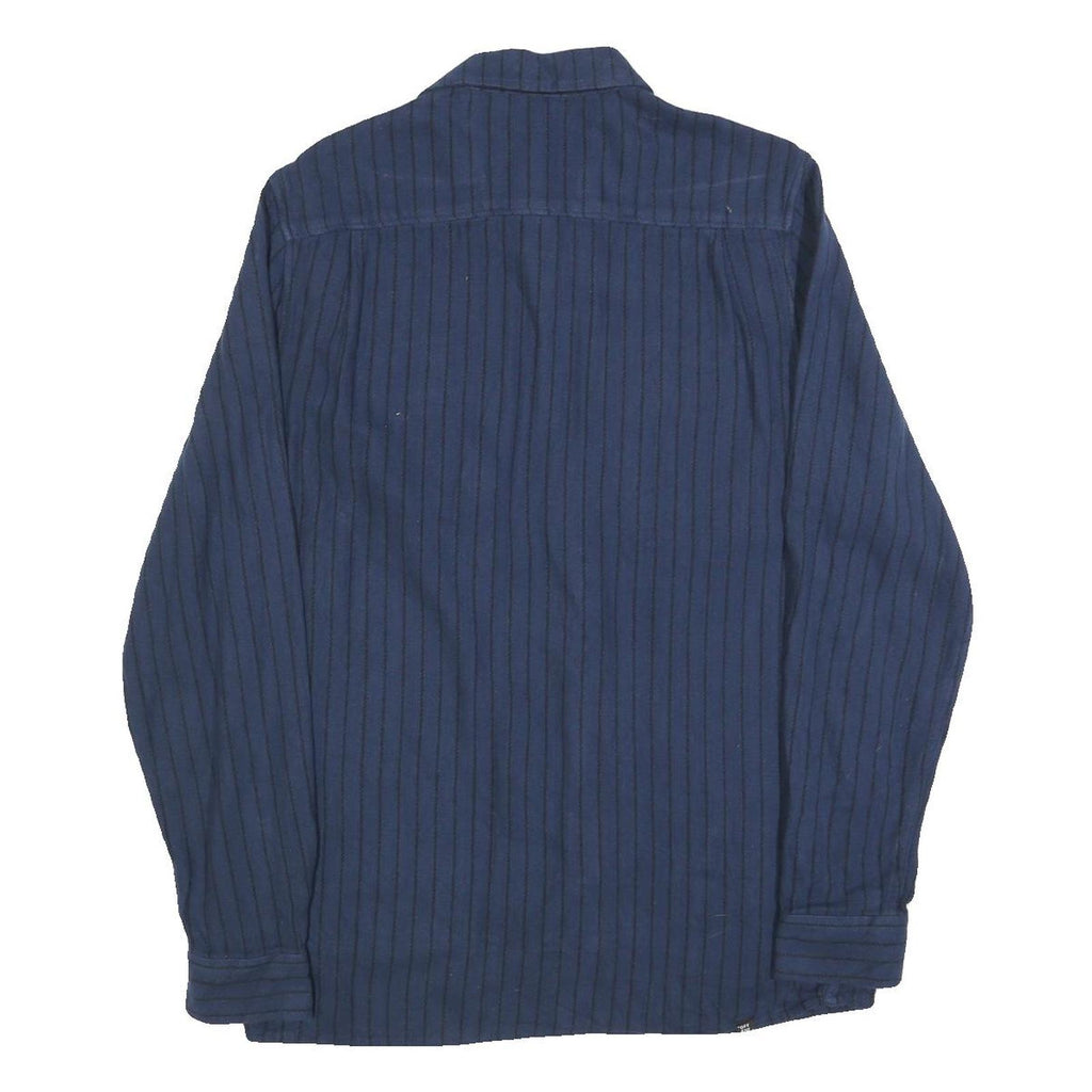 VANS Mens Blue & Black Striped Shirt S Cotton Blend Casual Button Up