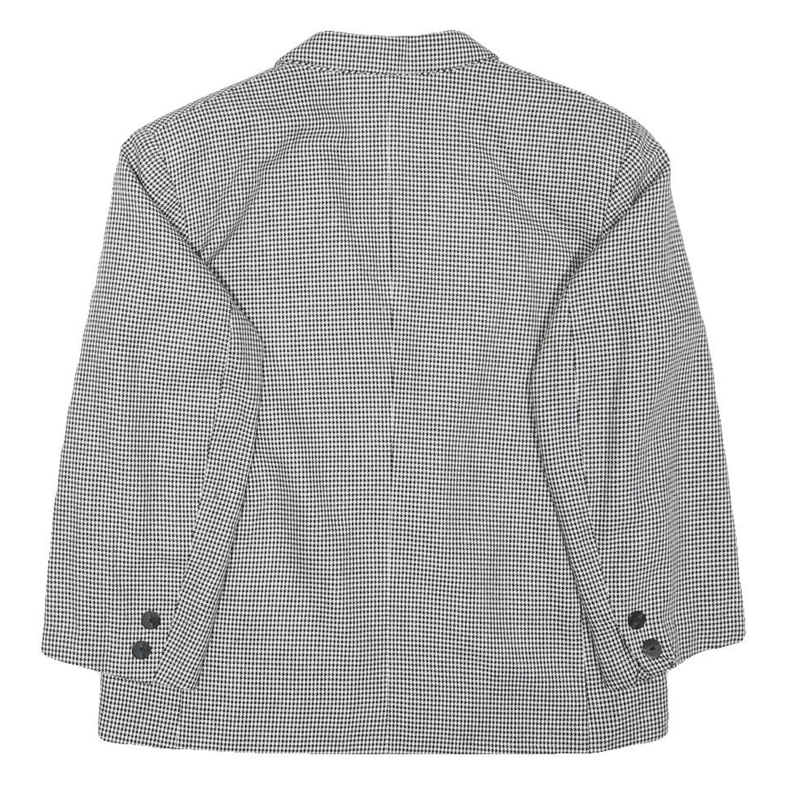 THE LEGEND Womens Black & White Houndstooth Double Breasted Jacket M Polyester