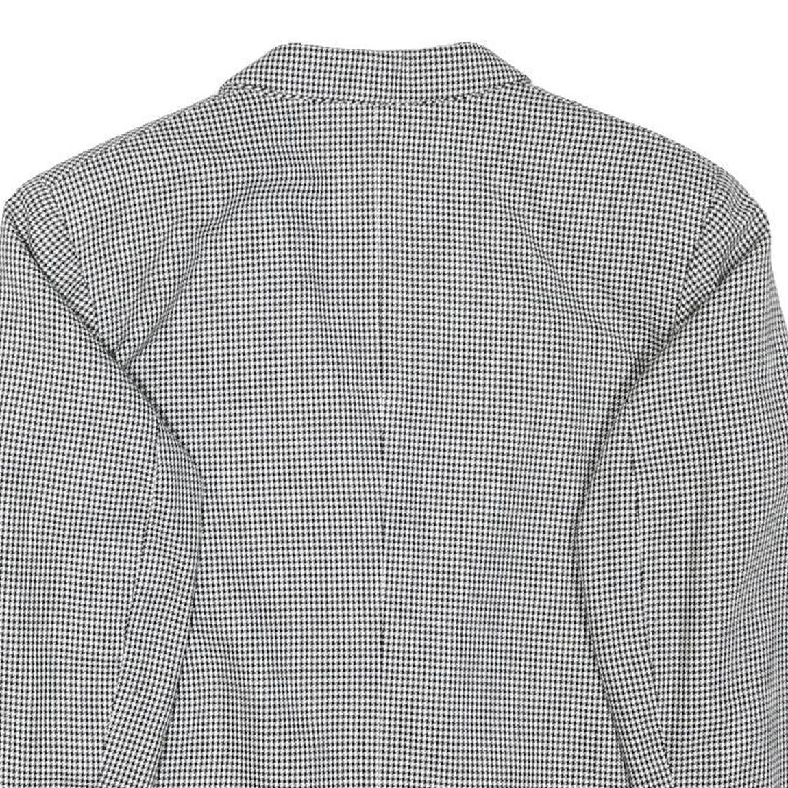 THE LEGEND Womens Black & White Houndstooth Double Breasted Jacket M Polyester