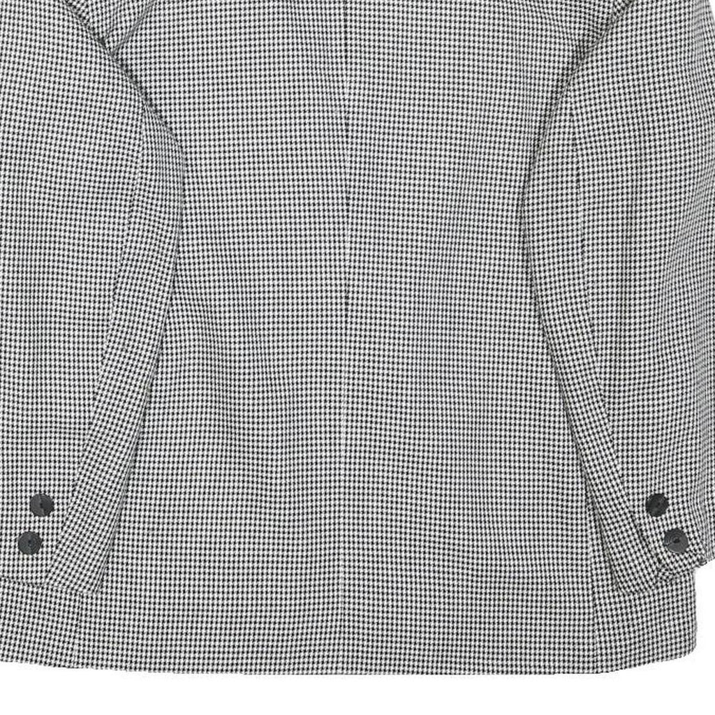 THE LEGEND Womens Black & White Houndstooth Double Breasted Jacket M Polyester