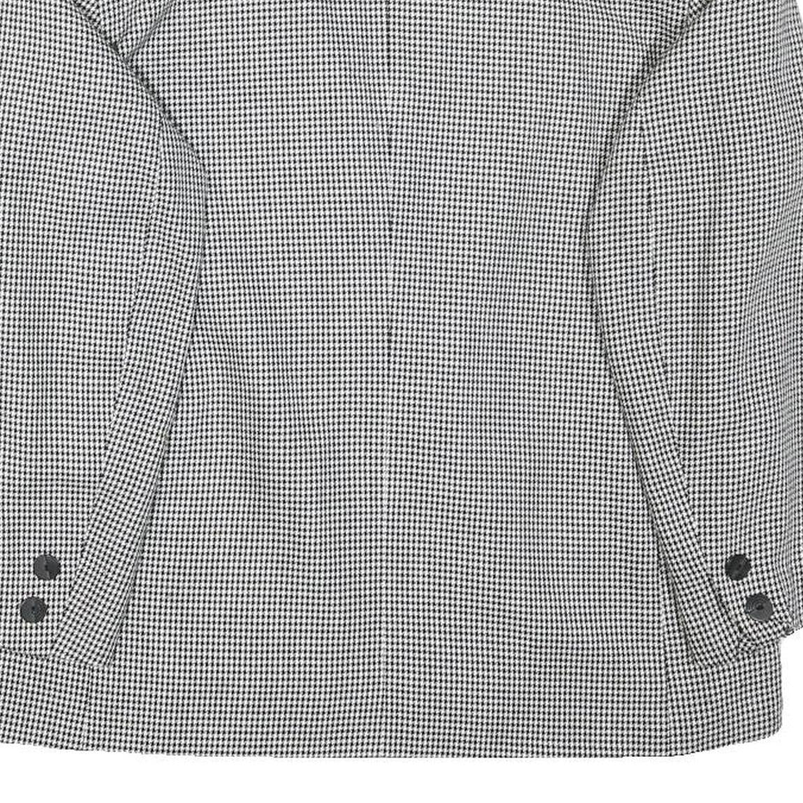 THE LEGEND Womens Black & White Houndstooth Double Breasted Jacket M Polyester