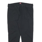 LEVI'S Mens Cotton Blend Black Trousers Regular Fit Straight Leg W38 L30 Classic