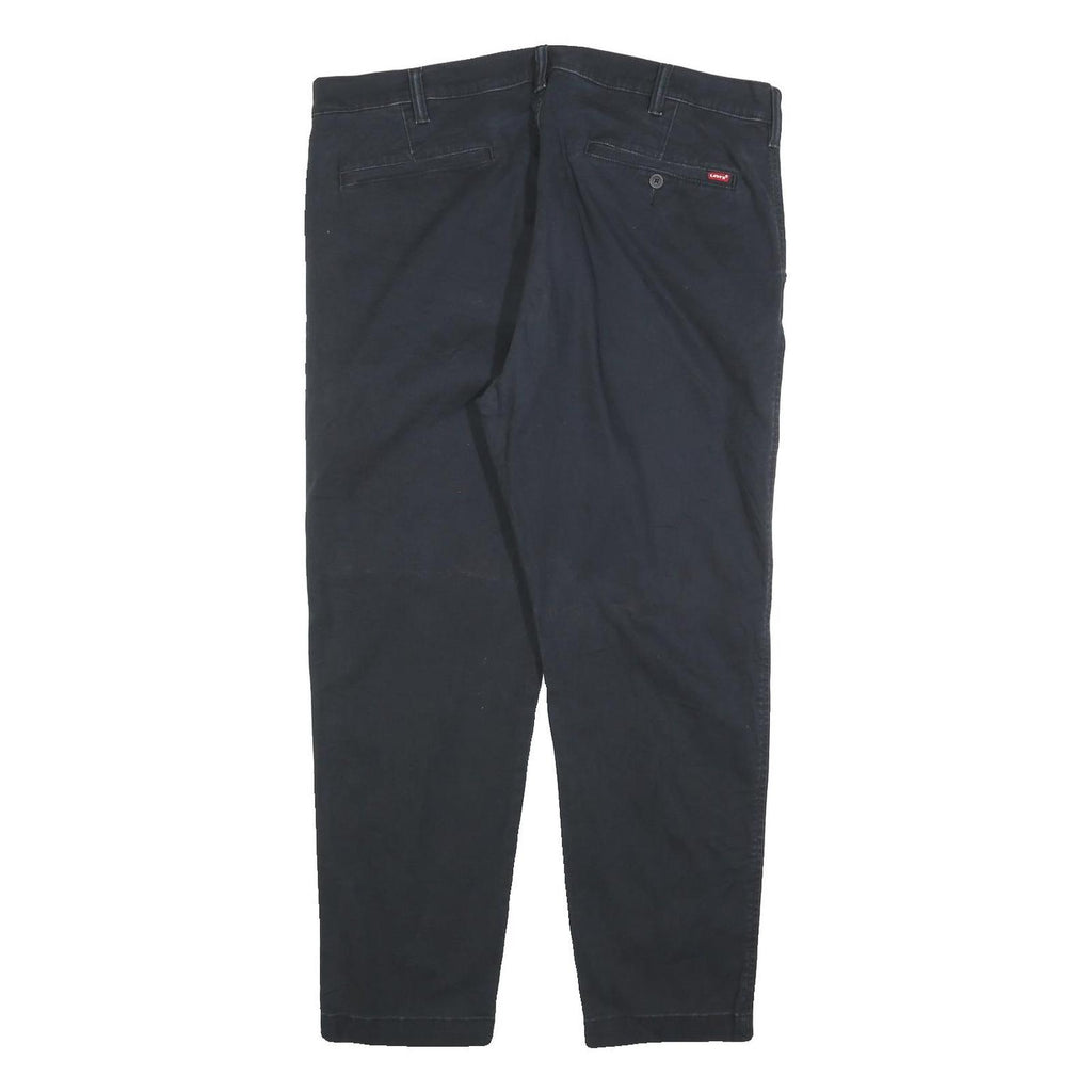 LEVI'S Mens Cotton Blend Black Trousers Regular Fit Straight Leg W38 L30 Classic