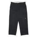 DICKIES Mens Cotton Blend Black Loose Fit Straight Leg Trousers W38 L32 Workwear
