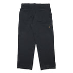 DICKIES Mens Cotton Blend Black Loose Fit Straight Leg Trousers W38 L32 Workwear