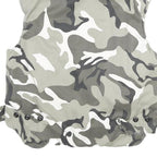 Mens Grey White Camouflage Cotton Blend Sleeveless Zip Jacket S Casual Utility