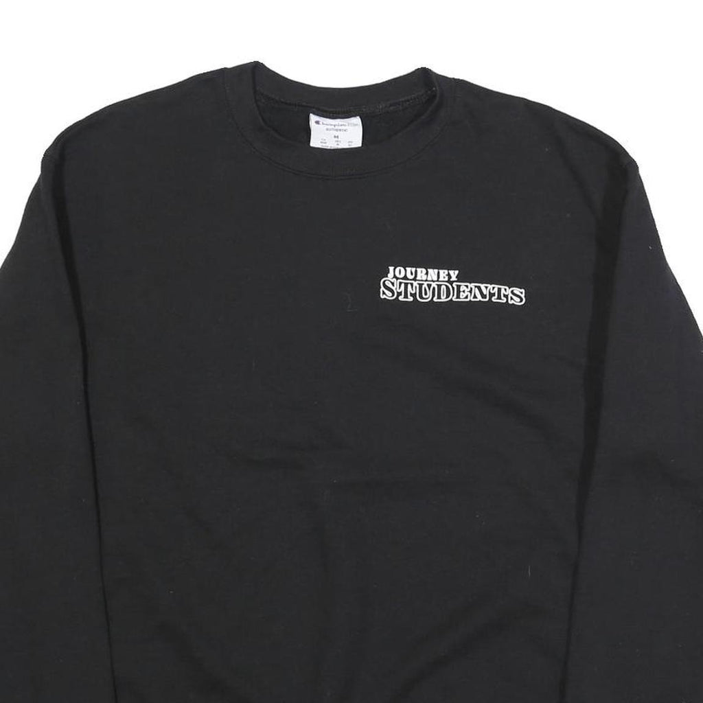 CHAMPION Mens Black Journey Students Crew Neck M Cotton Blend Pullover