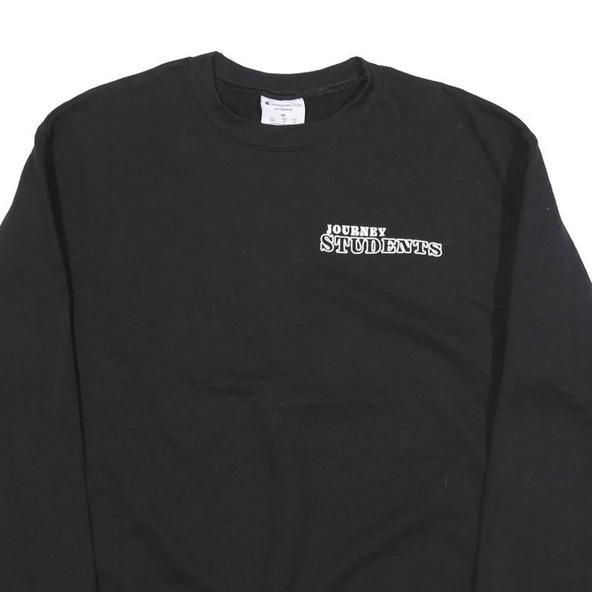 CHAMPION Mens Black Journey Students Crew Neck M Cotton Blend Pullover