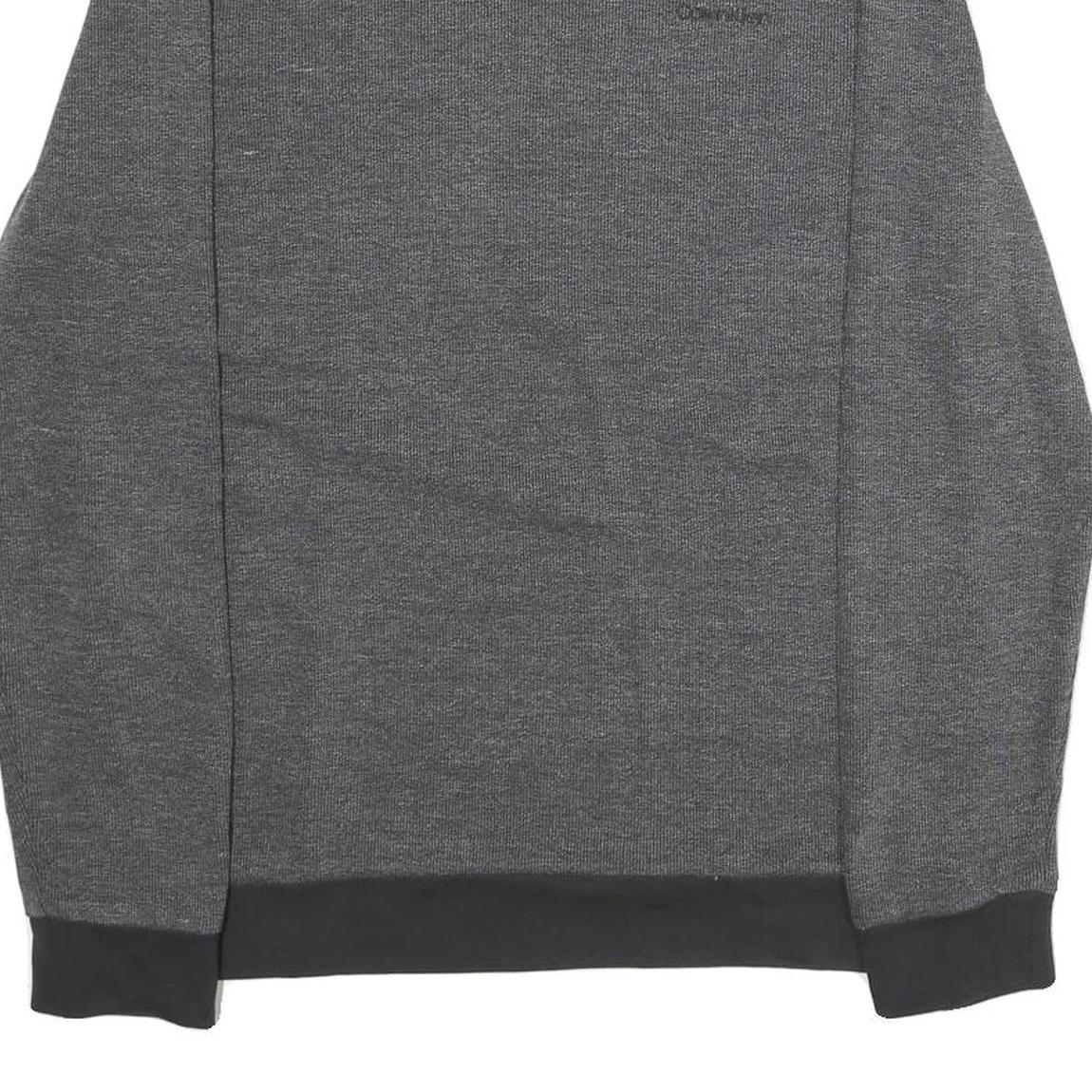 CALVIN KLEIN Mens Grey Plain Crew Neck Basic Knit Jumper S Casual Lightweight