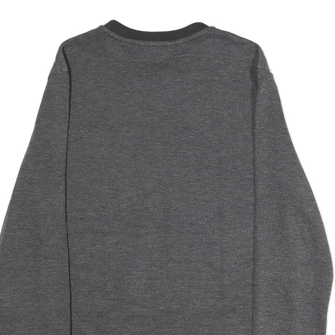 CALVIN KLEIN Mens Grey Plain Crew Neck Basic Knit Jumper S Casual Lightweight
