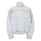LEVI'S Womens Blue Denim Sherpa Collar Jacket M Cotton Blend Button Closure