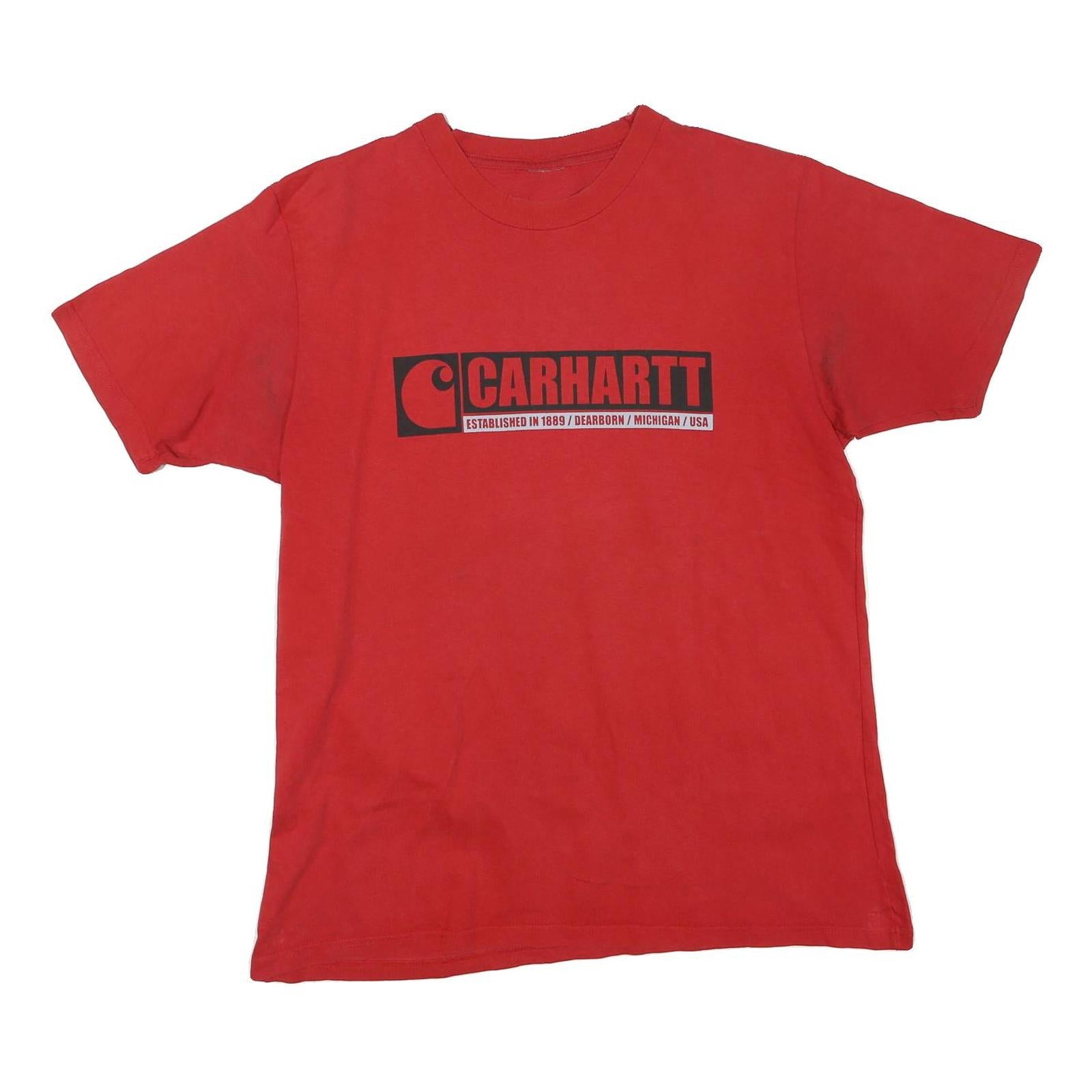 CARHARTT Mens Red Graphic T-Shirt M Short Sleeve Crew Neck Logo Print