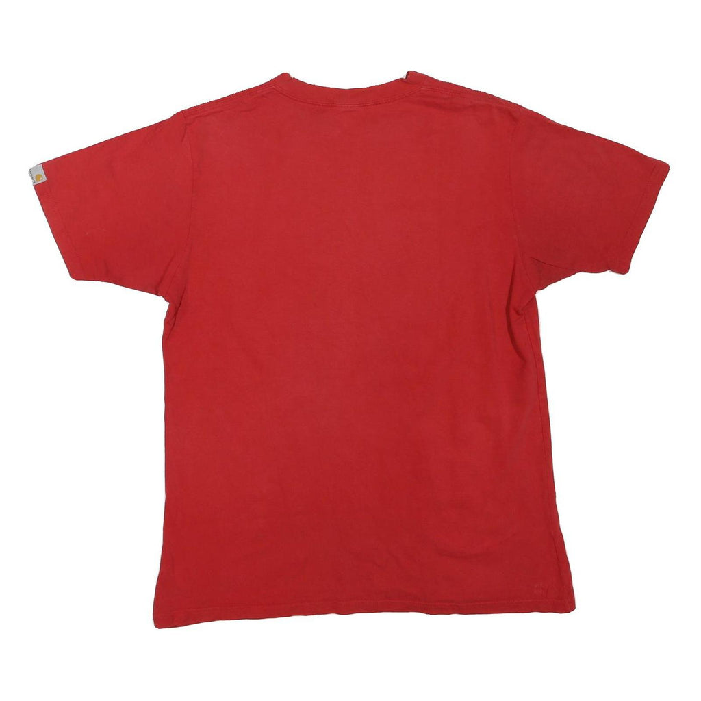 CARHARTT Mens Red Graphic T-Shirt M Short Sleeve Crew Neck Logo Print