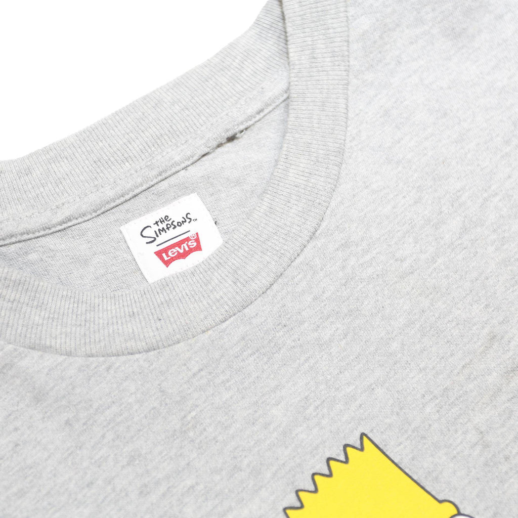 LEVIS X THE SIMPSONS Mens Grey Bart Simpson Graphic T-Shirt S Short Sleeve Crew