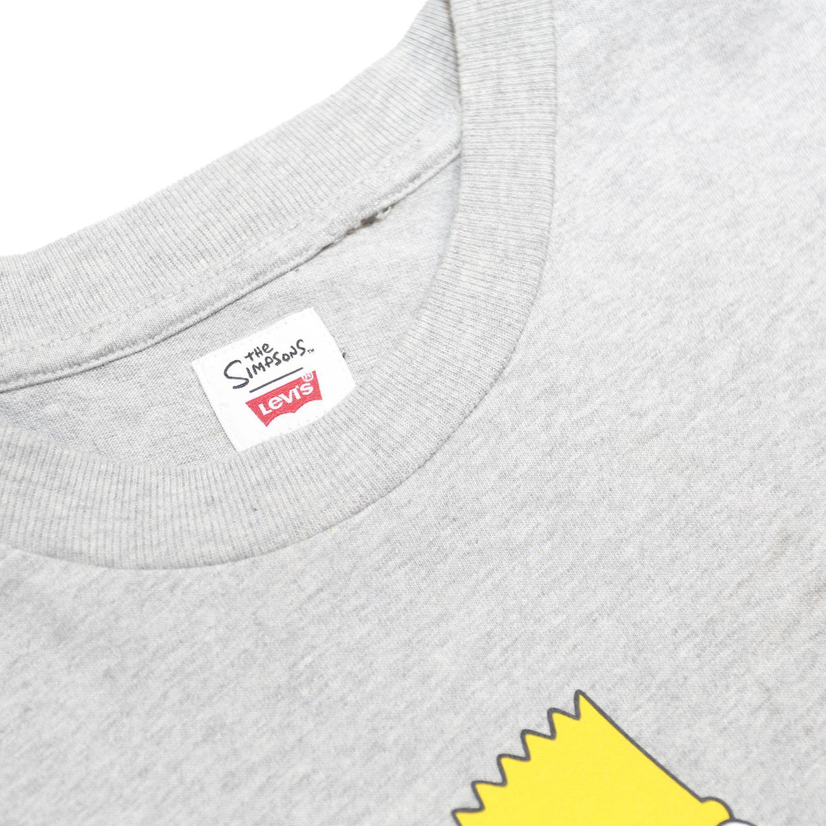 LEVIS X THE SIMPSONS Mens Grey Bart Simpson Graphic T-Shirt S Short Sleeve Crew
