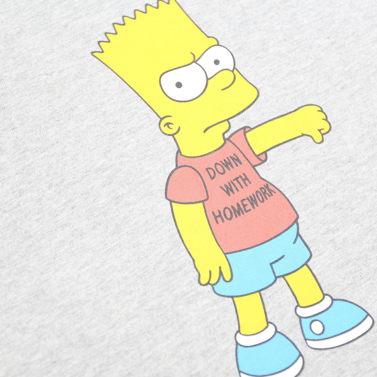 LEVIS X THE SIMPSONS Mens Grey Bart Simpson Graphic T-Shirt S Short Sleeve Crew