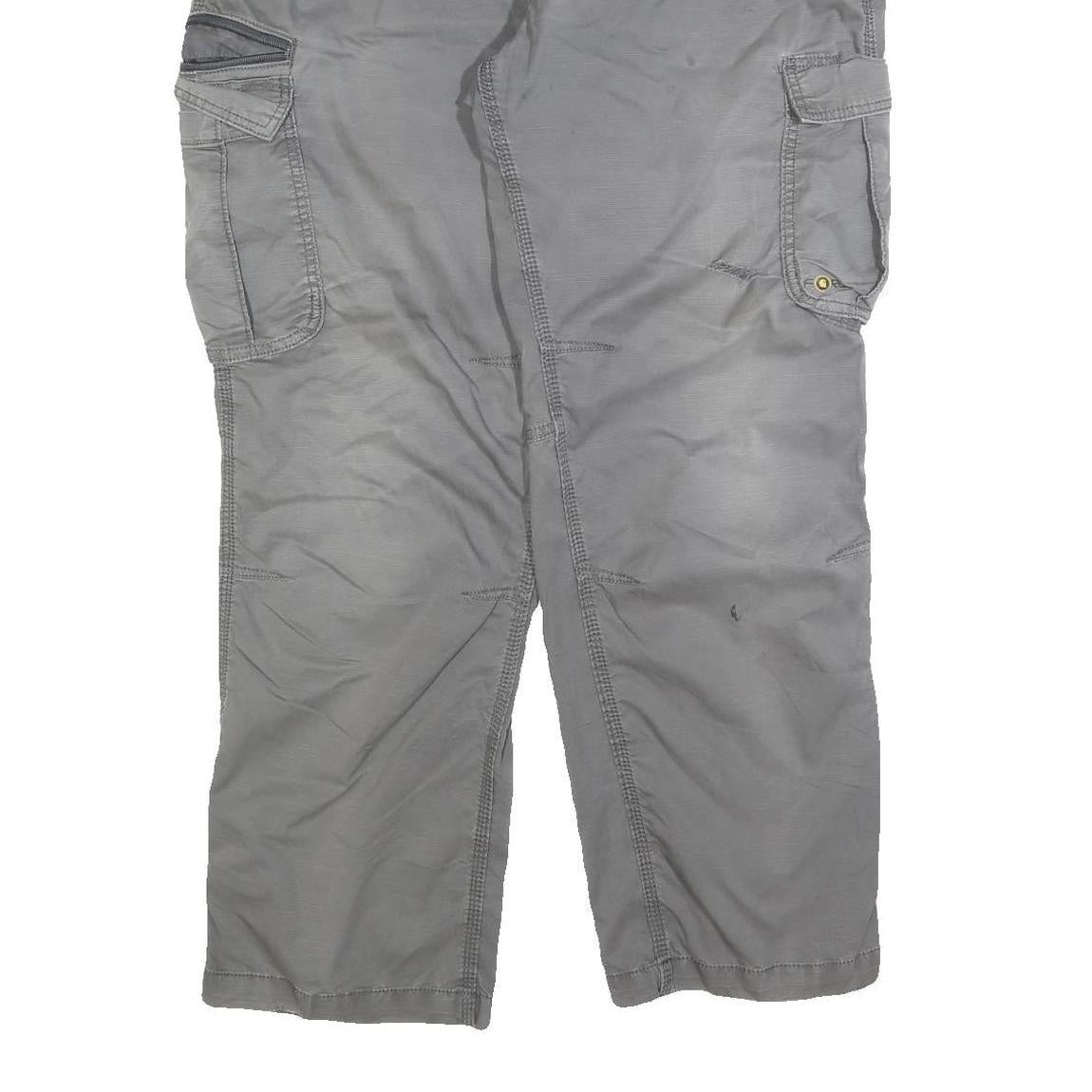 CARHARTT Mens Relaxed Fit Grey Cotton Blend Cargo Trousers W40 L32 Workwear