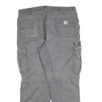 CARHARTT Mens Relaxed Fit Grey Cotton Blend Cargo Trousers W40 L32 Workwear
