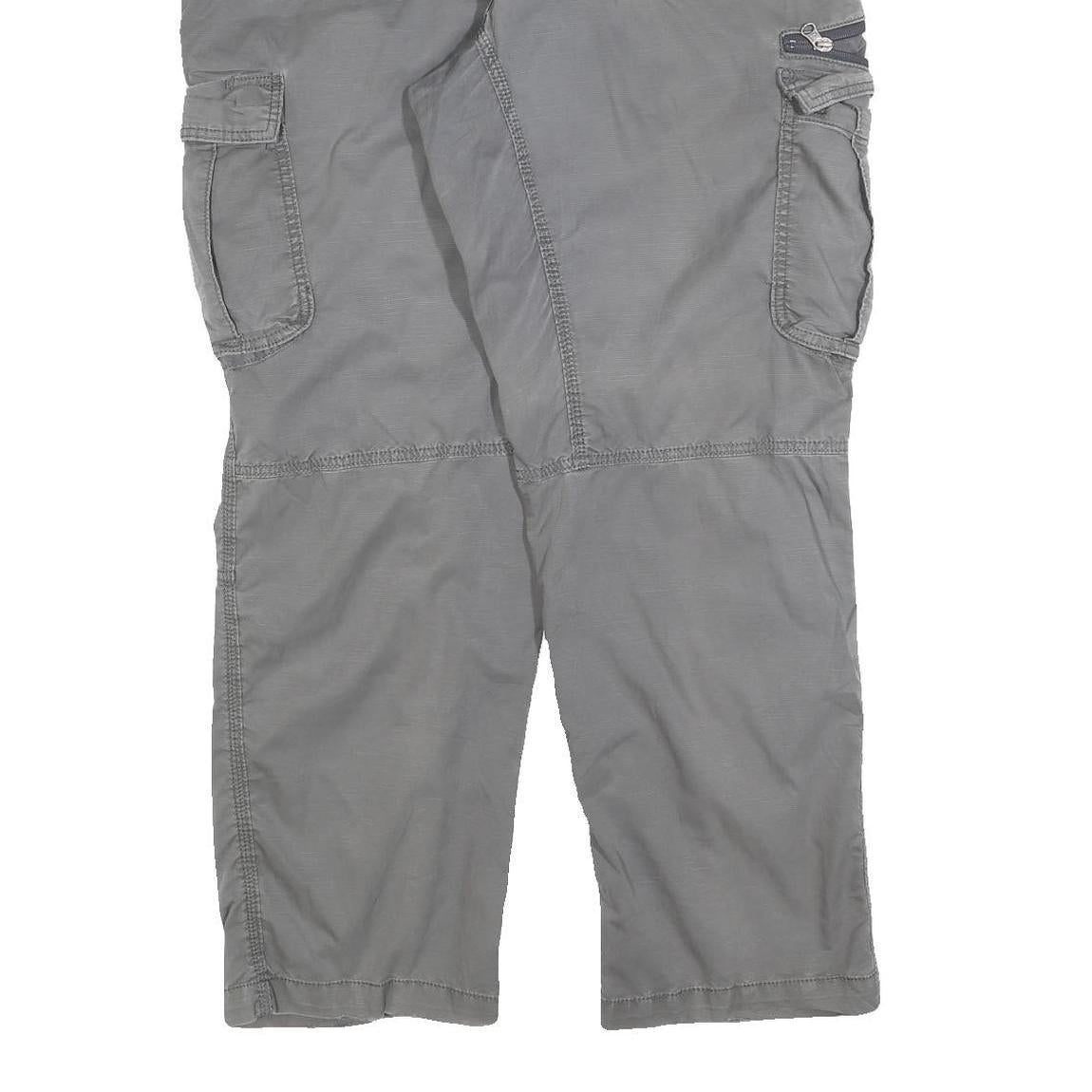 CARHARTT Mens Relaxed Fit Grey Cotton Blend Cargo Trousers W40 L32 Workwear