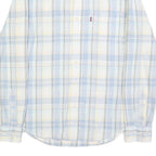 LEVI'S Mens Blue & Cream Check Shirt S Casual Cotton Long Sleeve Button Up