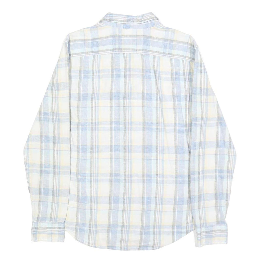 LEVI'S Mens Blue & Cream Check Shirt S Casual Cotton Long Sleeve Button Up