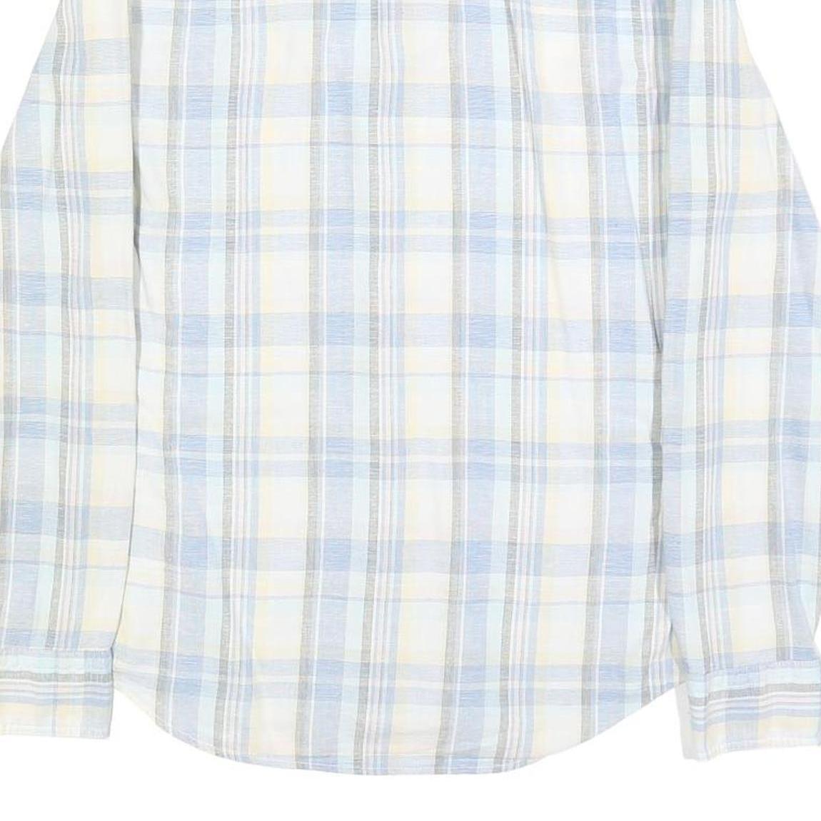 LEVI'S Mens Blue & Cream Check Shirt S Casual Cotton Long Sleeve Button Up