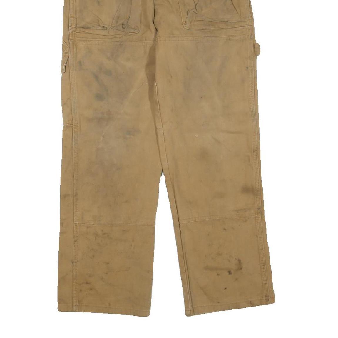 DICKIES Mens Cotton Blend Beige Regular Fit Straight Leg Trousers W30 L29