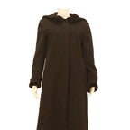 YESSICA Womens Black Button Cotton Blend Long Sleeve Hooded Jacket UK 12 Plain