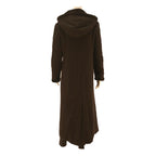 YESSICA Womens Black Button Cotton Blend Long Sleeve Hooded Jacket UK 12 Plain