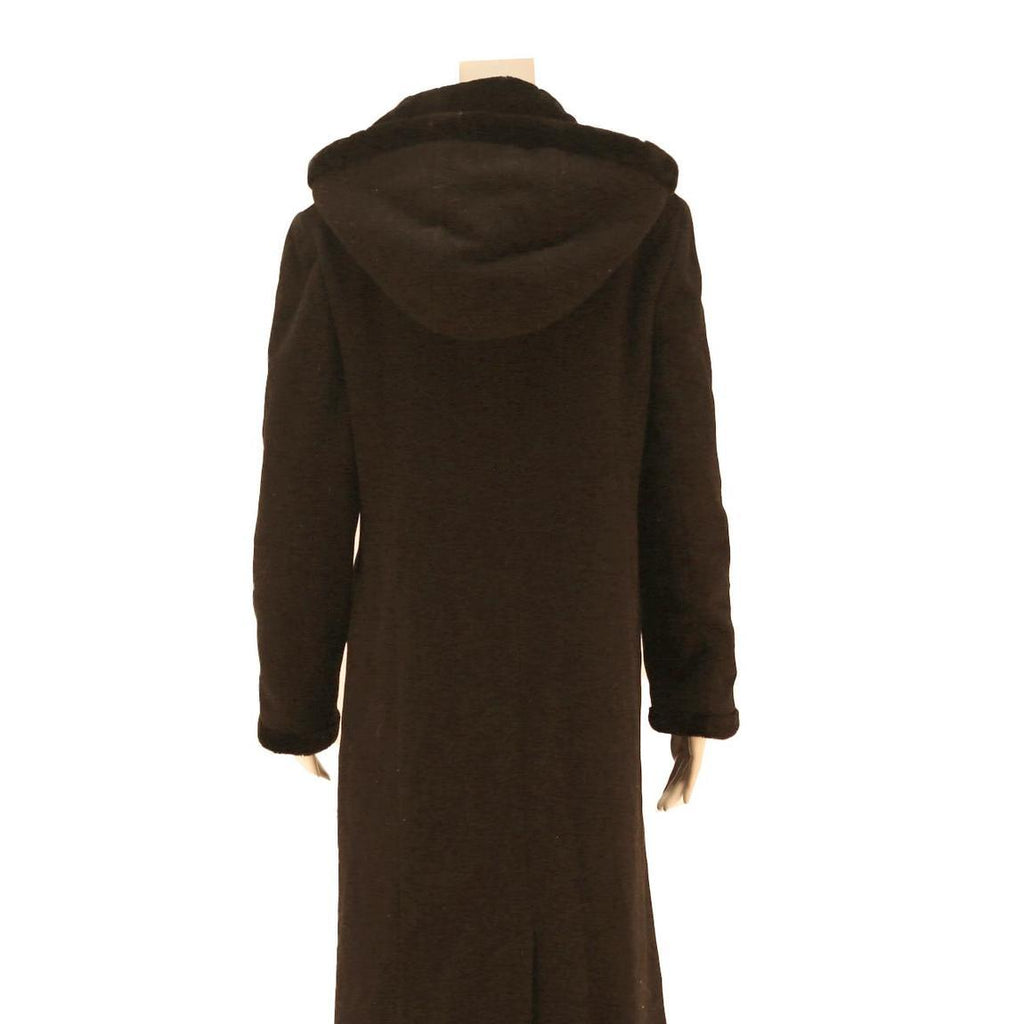 YESSICA Womens Black Button Cotton Blend Long Sleeve Hooded Jacket UK 12 Plain