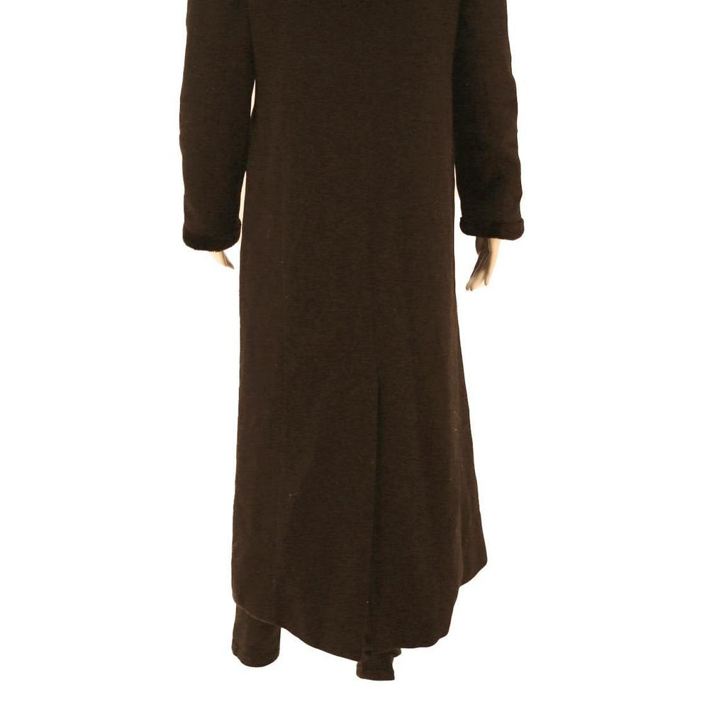 YESSICA Womens Black Button Cotton Blend Long Sleeve Hooded Jacket UK 12 Plain