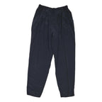Mens Polyester Blend Navy Regular Fit Trousers W28 L30 Elasticated Waist Casual