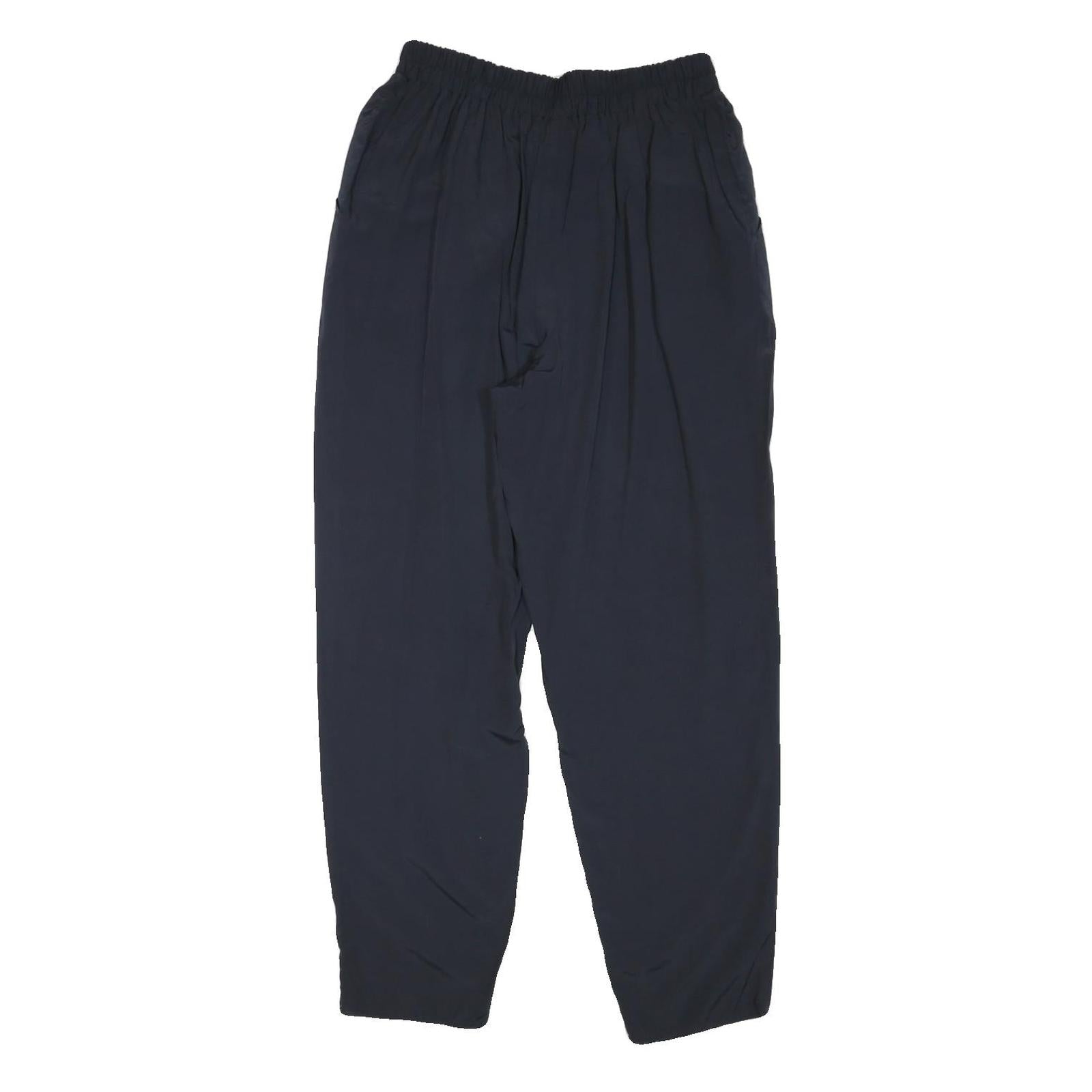 Mens Polyester Blend Navy Regular Fit Trousers W28 L30 Elasticated Waist Casual