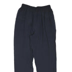 Mens Polyester Blend Navy Regular Fit Trousers W28 L30 Elasticated Waist Casual