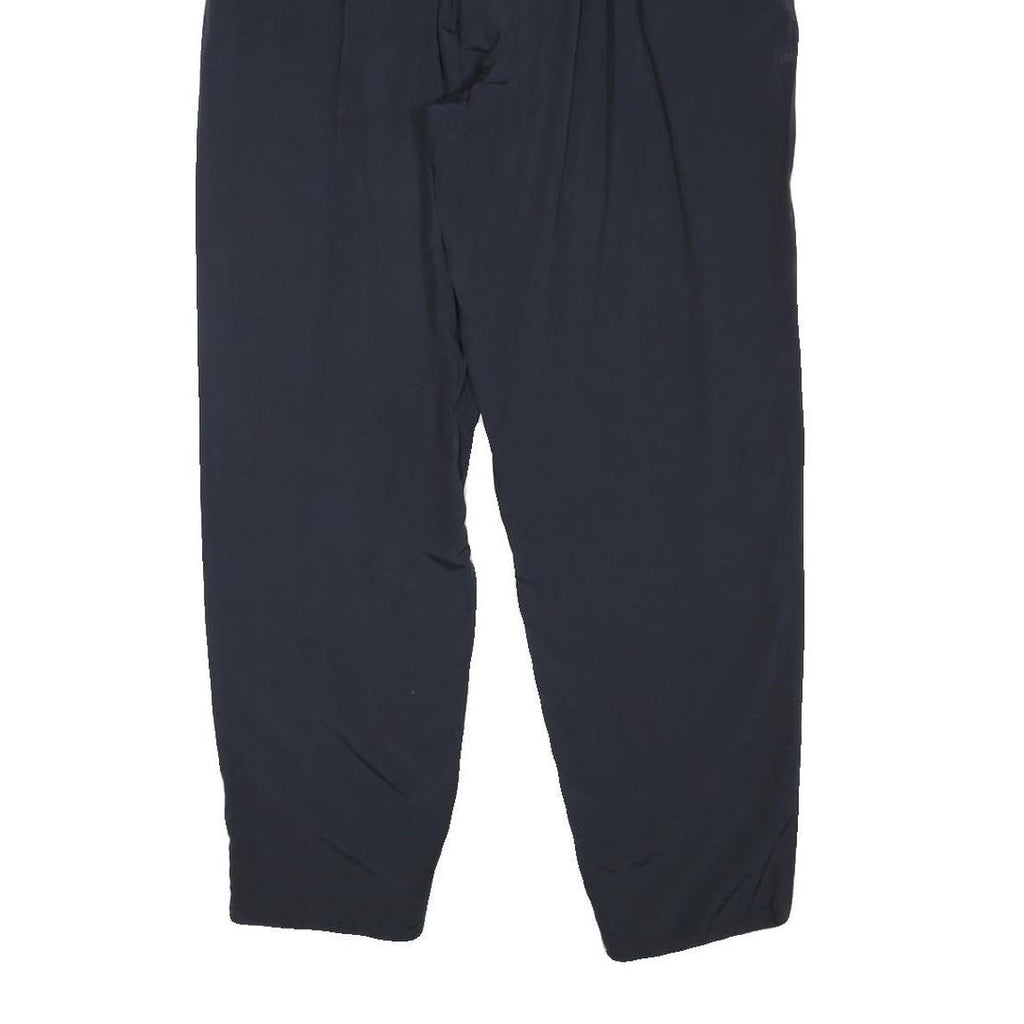 Mens Polyester Blend Navy Regular Fit Trousers W28 L30 Elasticated Waist Casual