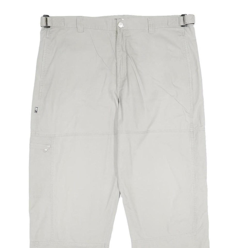 LET'S GO Mens Regular Fit Beige Cotton Trousers W40 L32 Casual Outdoor Zip