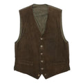 HABSBURG Mens Brown Suede Button Jacket M Waistcoat Classic Leather