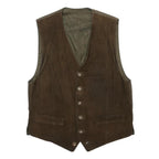 HABSBURG Mens Brown Suede Button Jacket M Waistcoat Classic Leather