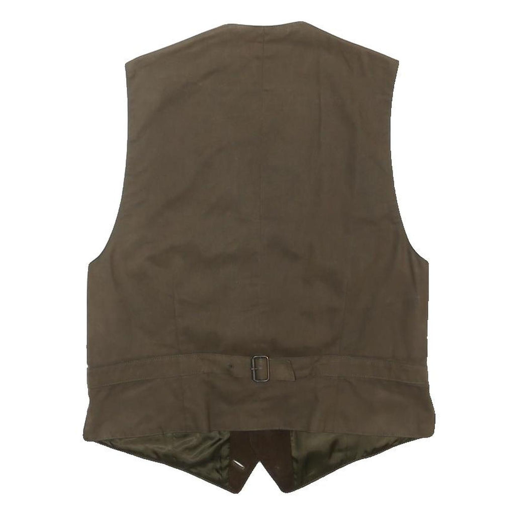 HABSBURG Mens Brown Suede Button Jacket M Waistcoat Classic Leather