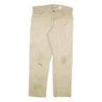 CARHARTT Mens Cotton Blend Beige Relaxed Fit Straight Leg Trousers W38 L32