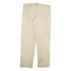 CARHARTT Mens Cotton Blend Beige Relaxed Fit Straight Leg Trousers W38 L32