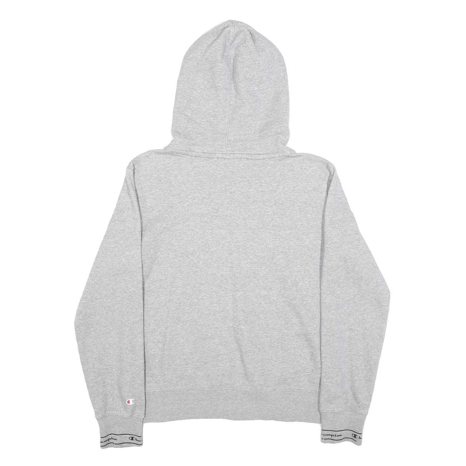 CHAMPION Womens Grey Hoodie L Cotton Blend Pullover Casual Sports Sweatshirt